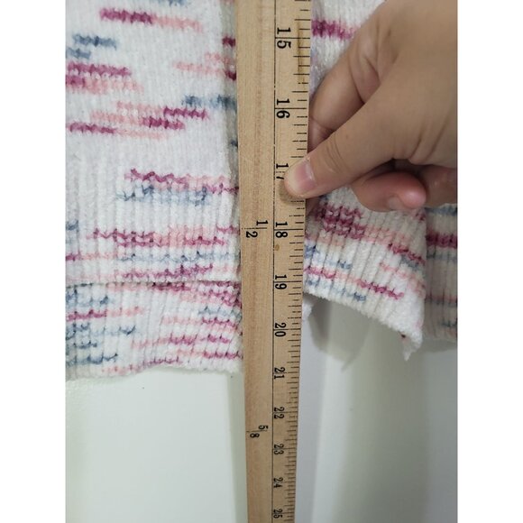 DKNY Girls SZ LG 14-16 Multicolor Pink Confetti Hooded Chenille Sweater Pullover - Picture 6 of 8